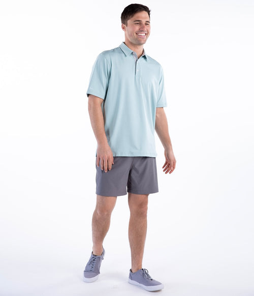MADISON STRIPE POLO SEAFOAM