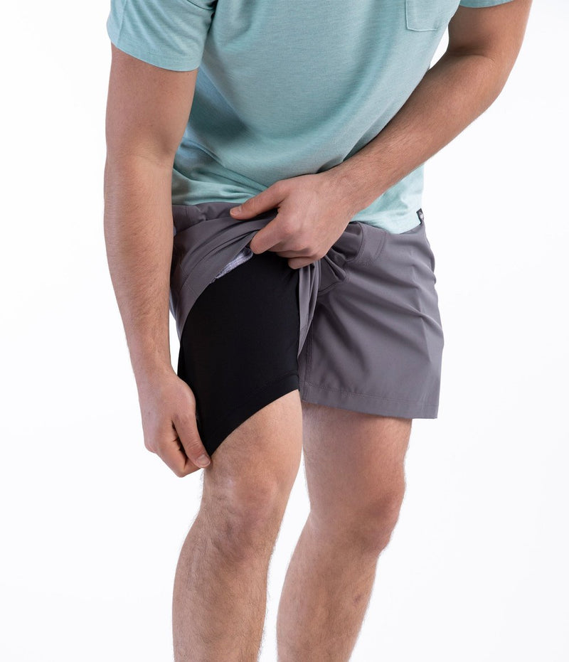 EVERYDAY HYBRID SHORTS CHARCOAL