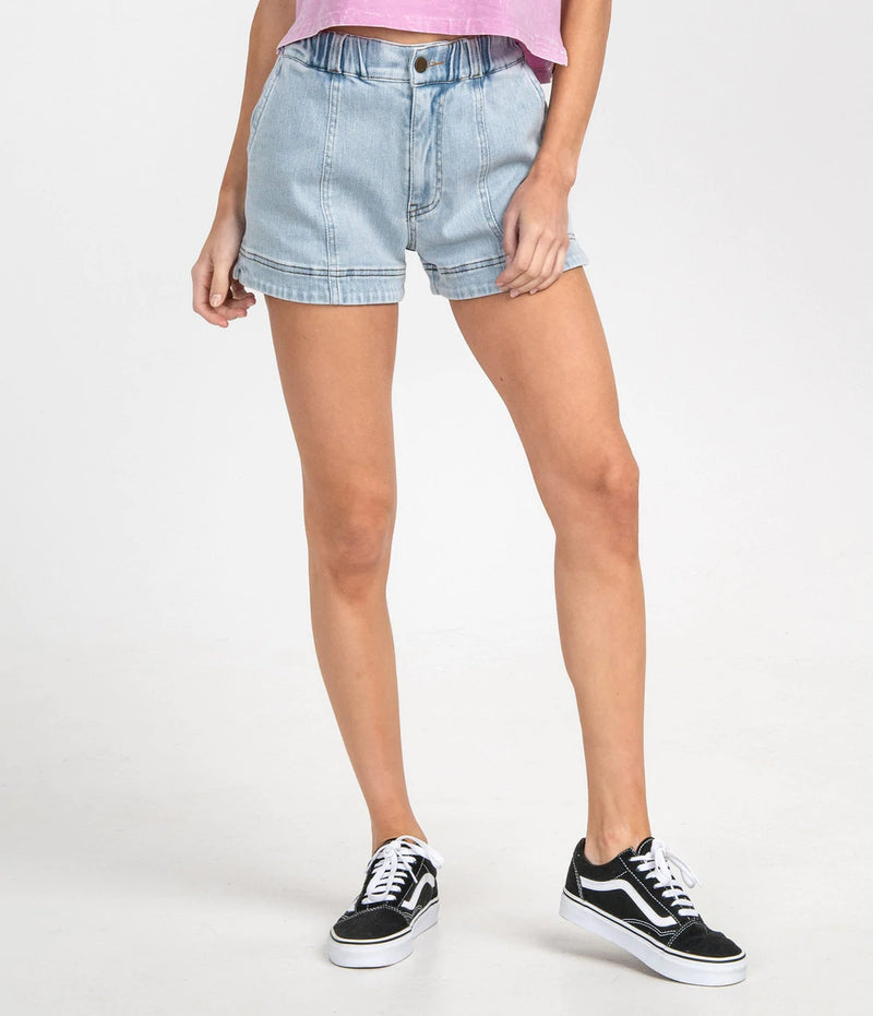NYM 90S KNIT DENIM SHORTS BLEACHED