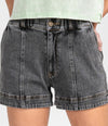 NYM 90S KNIT DENIM SHORTS WASHED CHARCOAL
