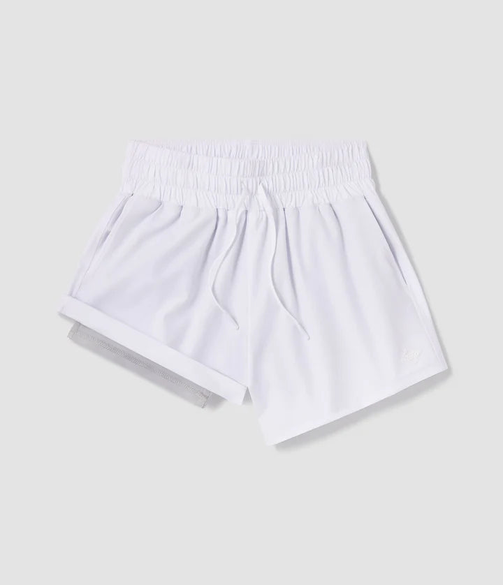 WOMENS LINED HYBRID SHORTS BRIGHT WHITE