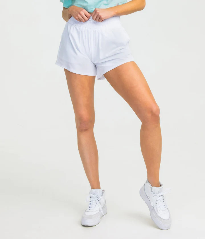 WOMENS LINED HYBRID SHORTS BRIGHT WHITE