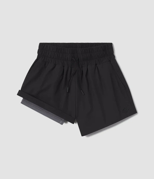 WOMENS LINED HYBRID SHORTS DEEP SPACE