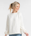 FEATHER KNIT MOCKNECK SWEATER EGRET