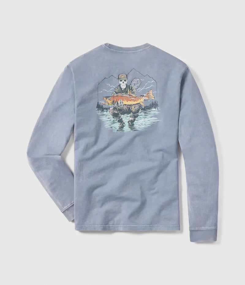 CATCH OF THE DAY TEE LS STONE BLUE