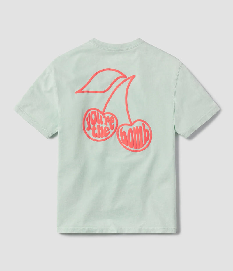 HAPPY THOUGHTS PUFF PRINT TEE SS MINT JULIP