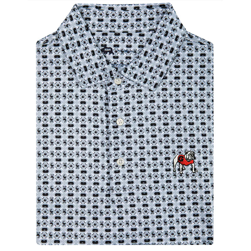 standing bulldog printed polo