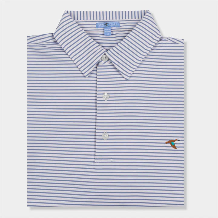SUNSET FREEPORT STRIPE PERFORMANCE POLO