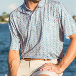 TRANSFUSION PRINTED PERFORMANCE POLO Pale Dogwood