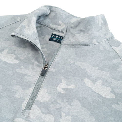 Roan Camo Print 1/4 Zip Grey