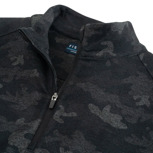 Roan Camo Print 1/4 Zip Charcoal