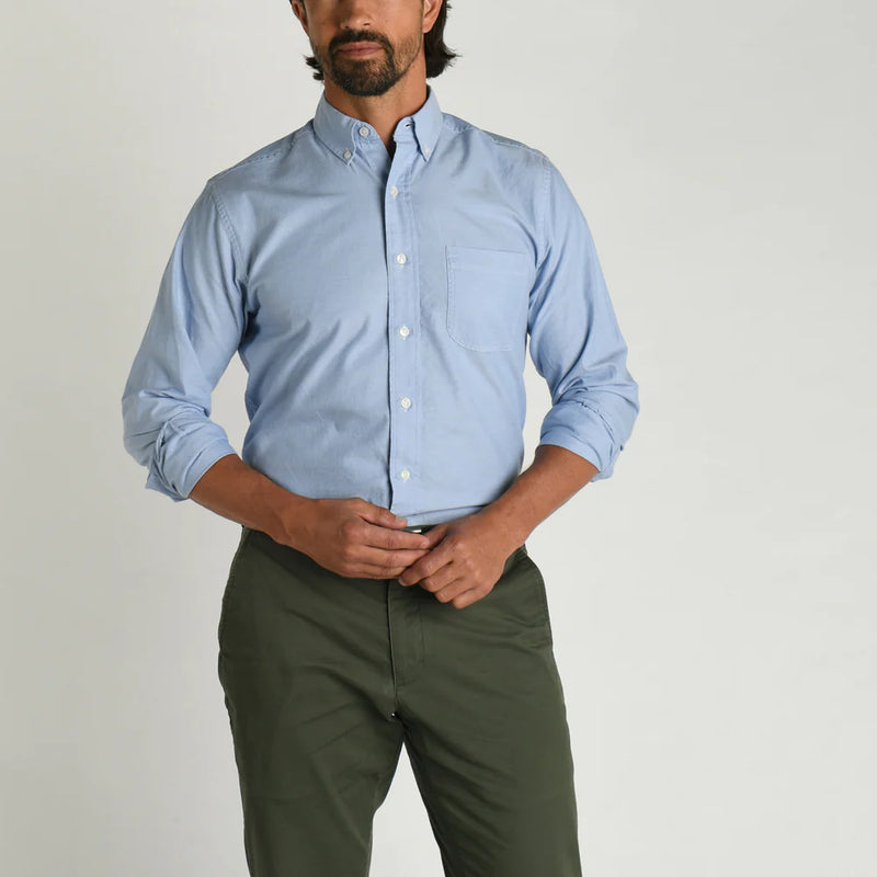 Cotton Oxford Sport Shirt Morris Solid BLUE