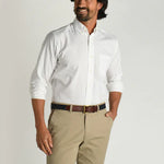Cotton Oxford Sport Shirt Morris Solid WHITE