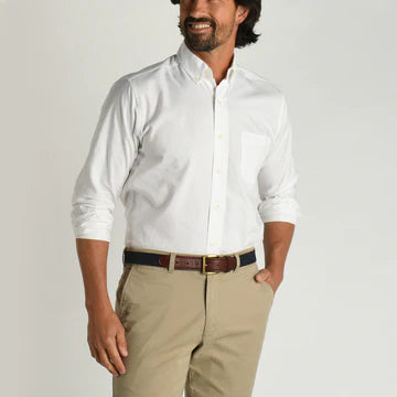 Cotton Oxford Sport Shirt Morris Solid WHITE